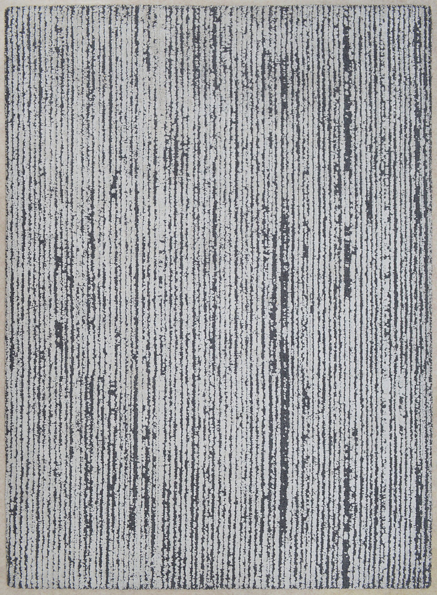 Alfombra de lana y viscosa color plata 160x230