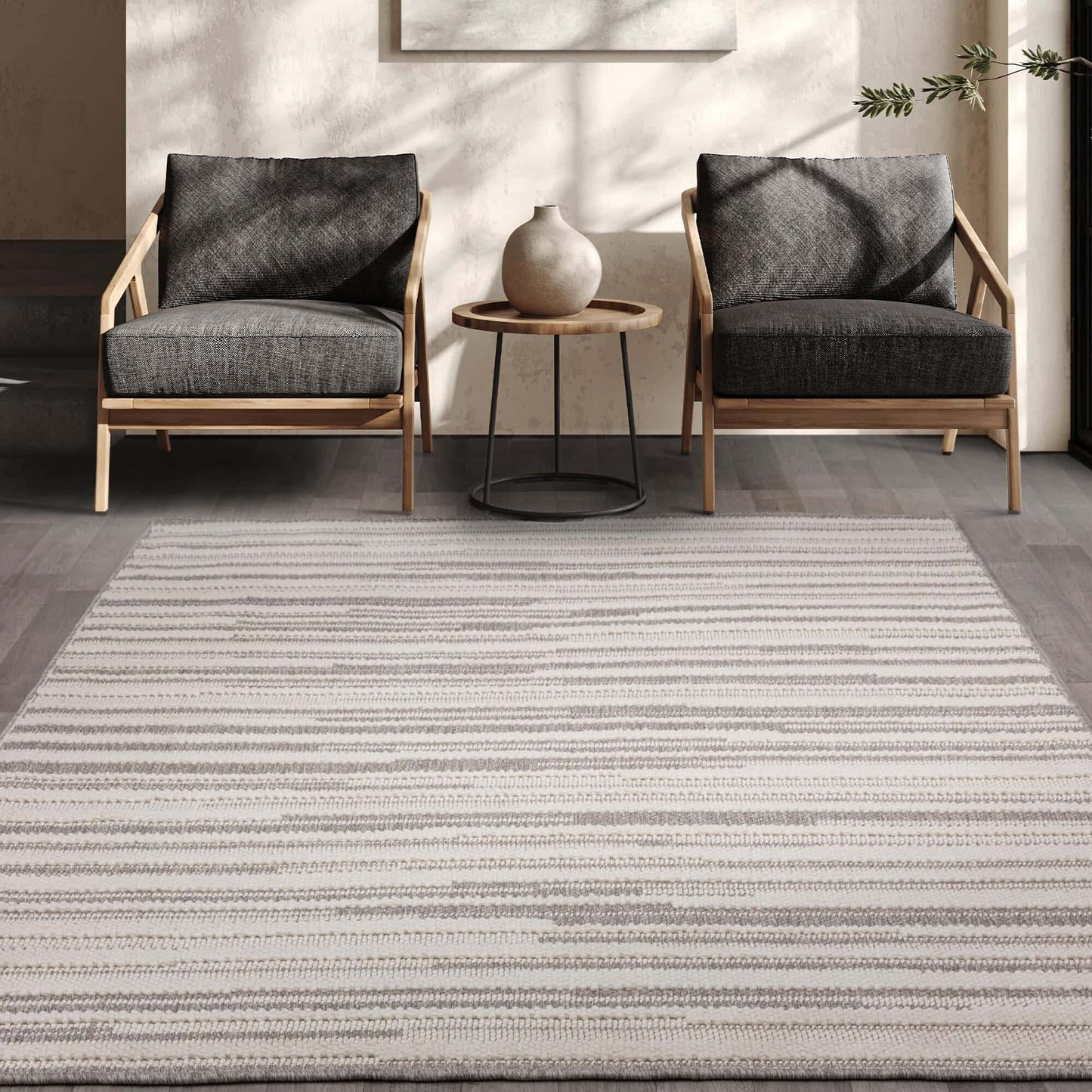 Alfombra de poliéster mod. CAMBER-STRIPE