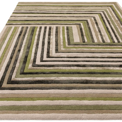 Alfombra de viscosa y lana mod. MATRIX/NETWORK