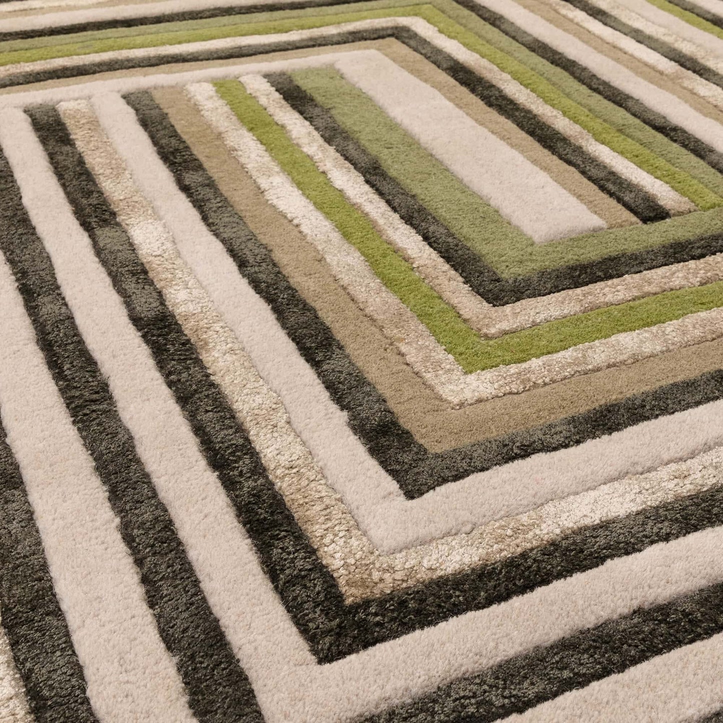 Alfombra de viscosa y lana mod. MATRIX/NETWORK