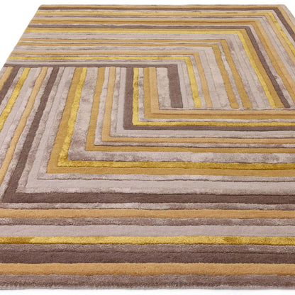 Alfombra de viscosa y lana mod. MATRIX/NETWORK