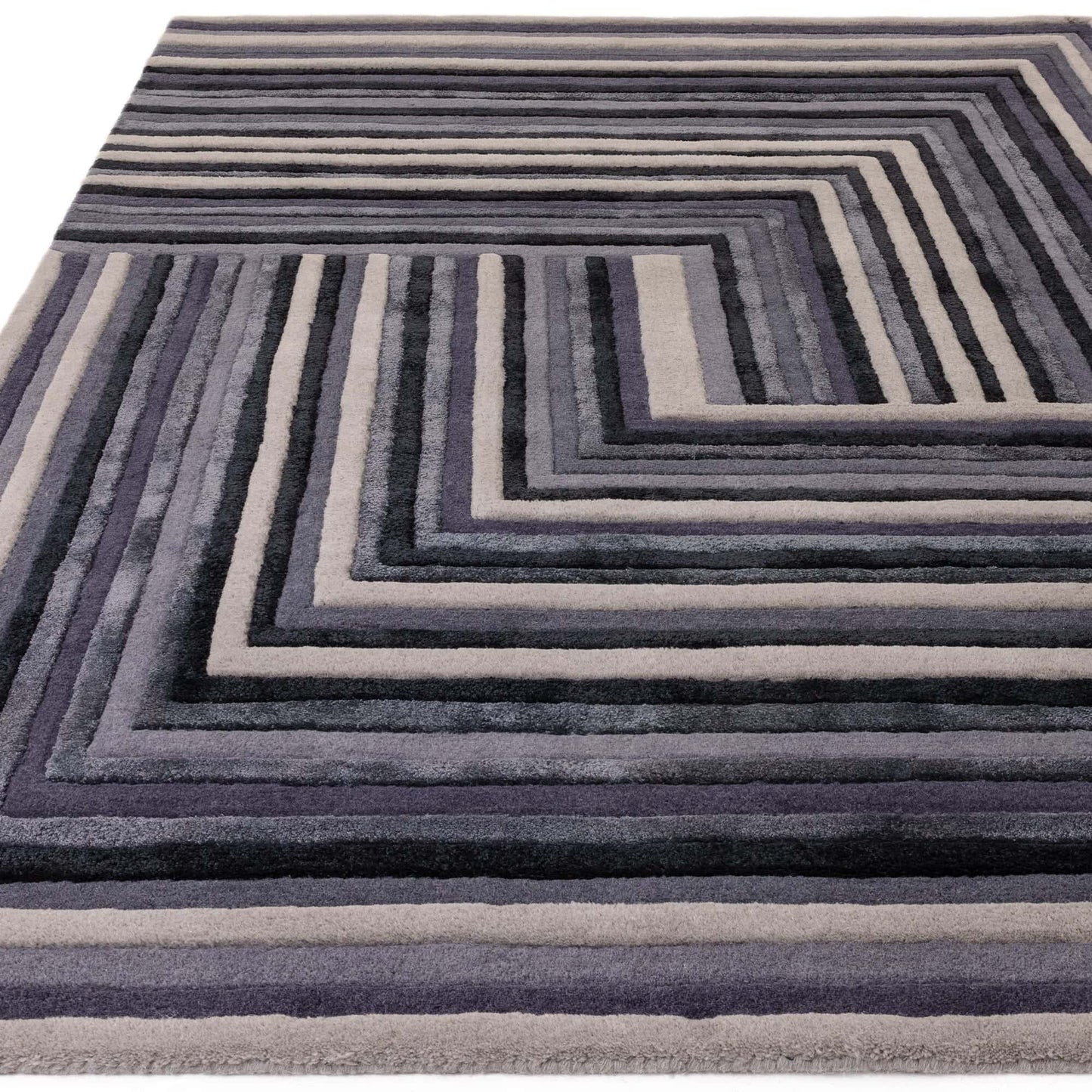 Alfombra de viscosa y lana mod. MATRIX/NETWORK