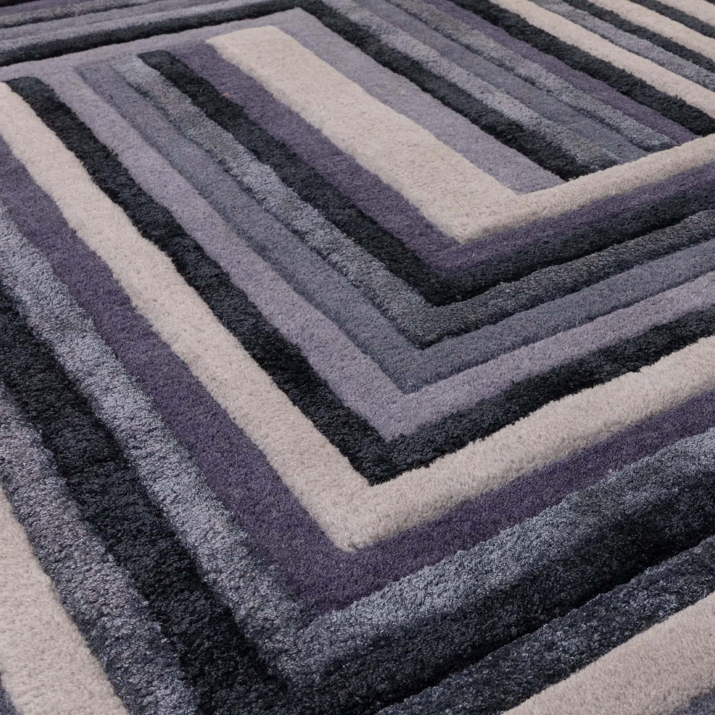 Alfombra de viscosa y lana mod. MATRIX/NETWORK