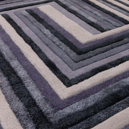 Alfombra de viscosa y lana mod. MATRIX/NETWORK