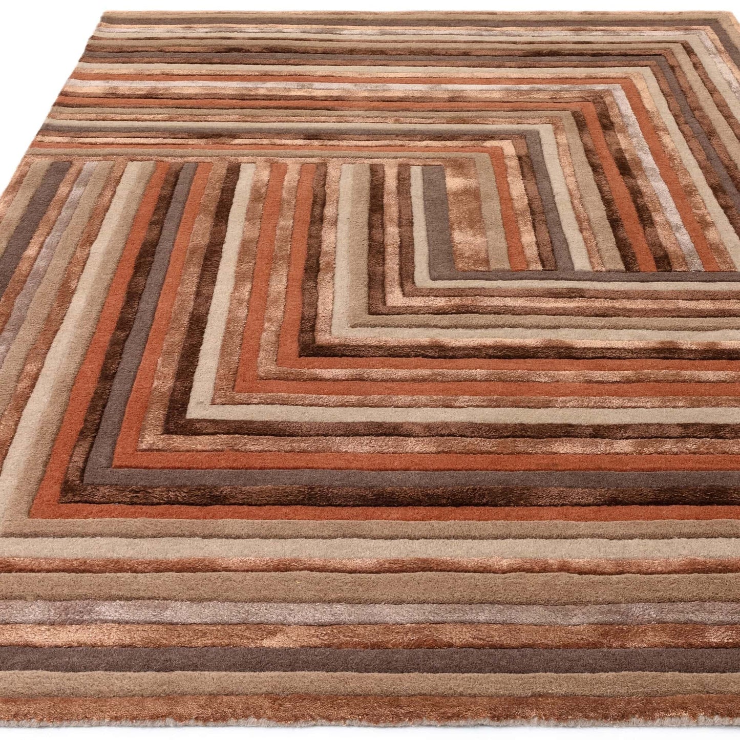 Alfombra de viscosa y lana mod. MATRIX/NETWORK