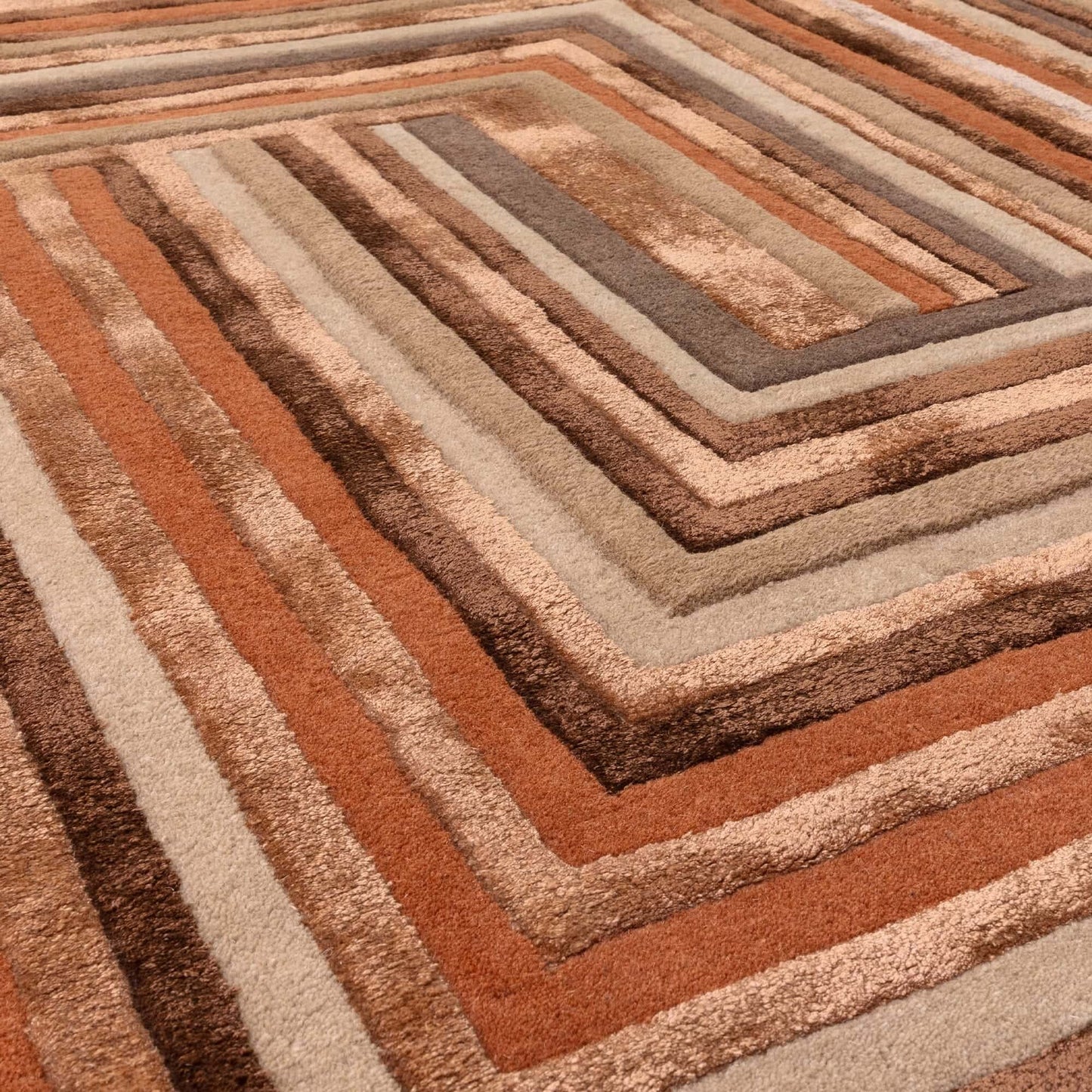 Alfombra de viscosa y lana mod. MATRIX/NETWORK
